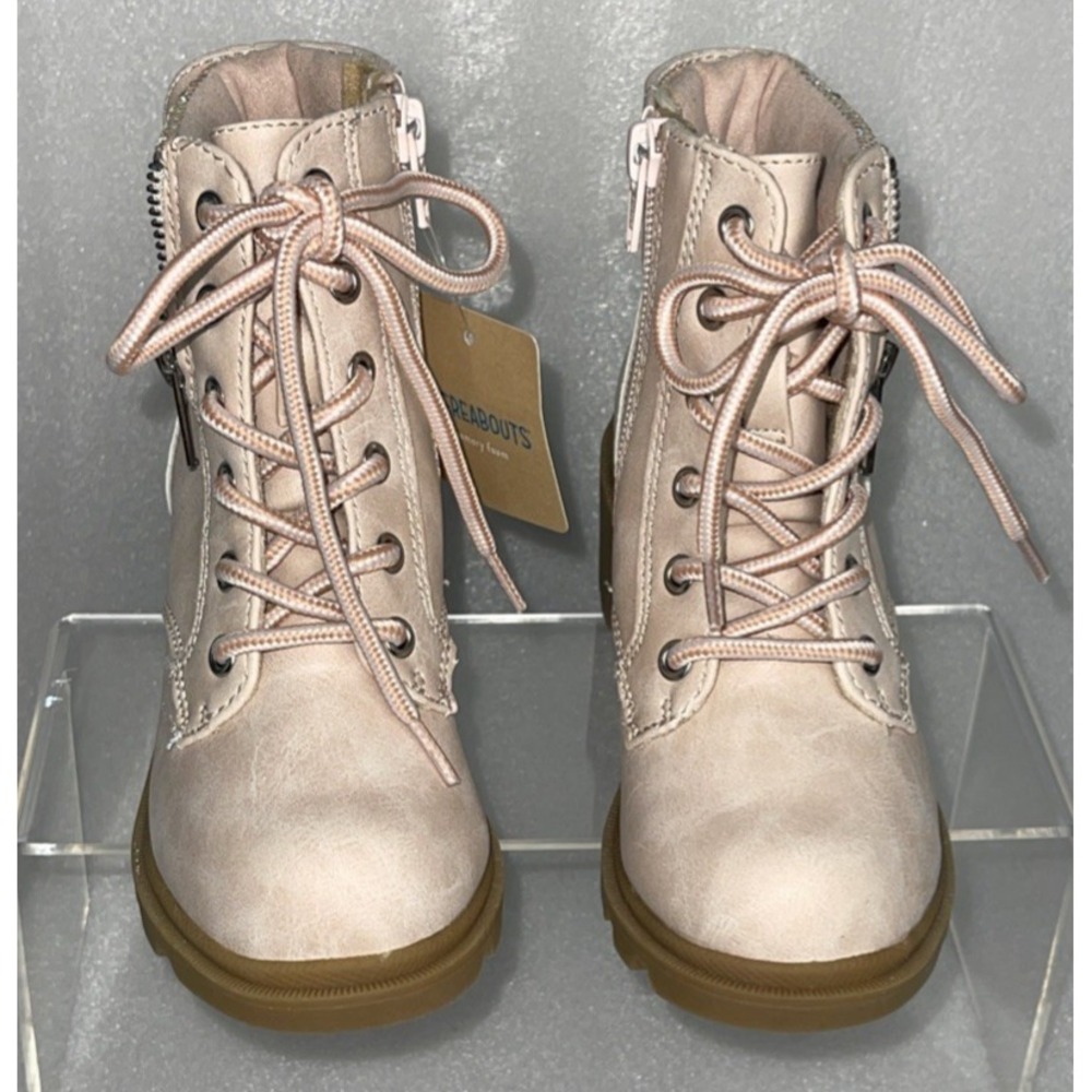 Therabouts Kinsley Pink Rhinestone Hiker Block Heel Boots Girls Size 11 NEW - Picture 8 of 16